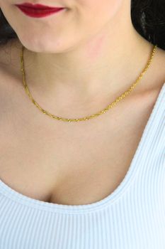 Złoty łańcuszek Singapur 45 cm – szerokość 3 mm, karabińczyk 6767 (3).jpg